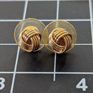 Gold Knot Stud Earrings
